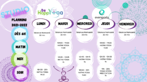 Planning Be HappYoga en ligne 2021.2022