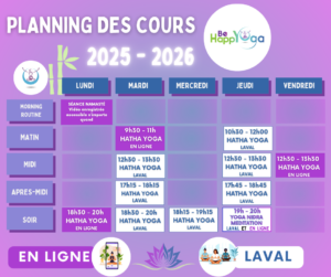 Planning complet Be HappYoga 2025.2026