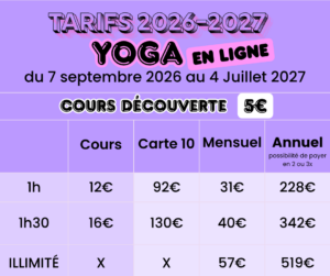 TARIFS YOGA EN LIGNE BE HAPPYOGA